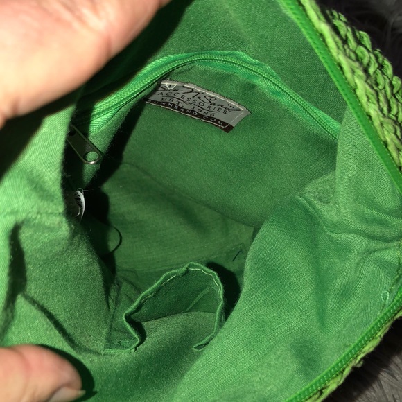 FREE WITH $25 PURCHASE Sun N Sand Woven Bag-Crossbody-Beaded Accents-Green/Brown - Picture 15 of 15